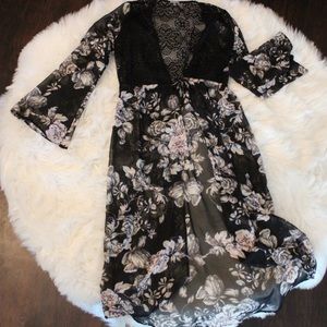 Long floral kimono